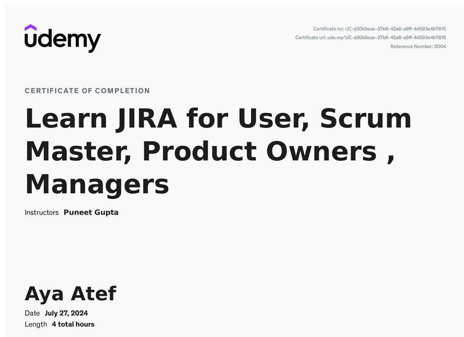 Jira Certificate